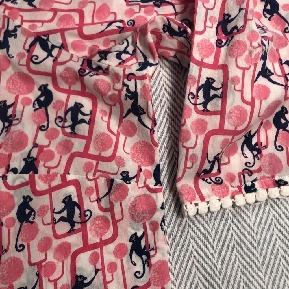 TALBOTS PINK MONKEYS top  Cotton 2X Pit to Pit 27"  PREWORN EXCELLENT CONDITION - Picture 8 of 12